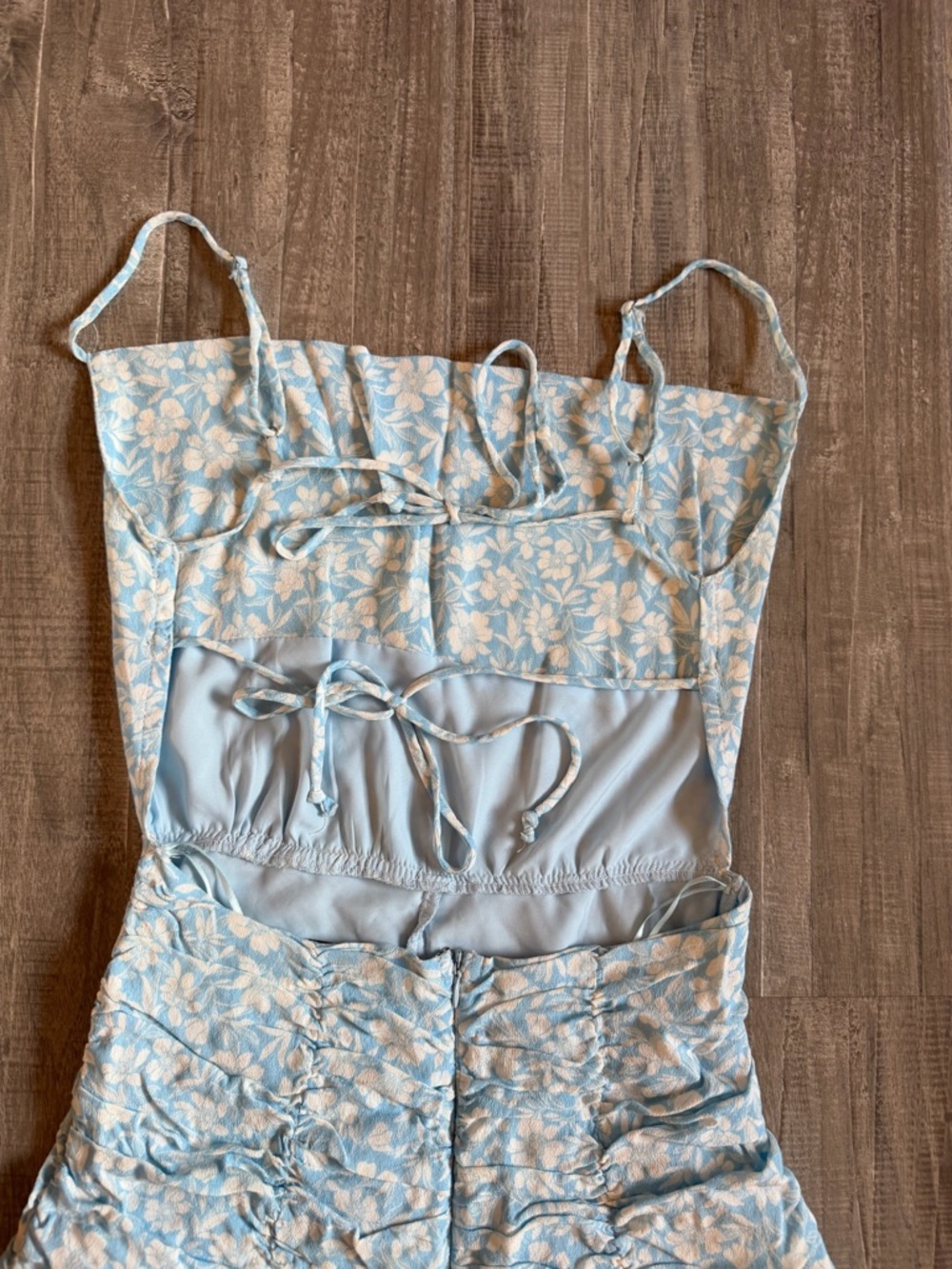 Light Blue Floral Ruffle Sundress - Picture 6 of 8